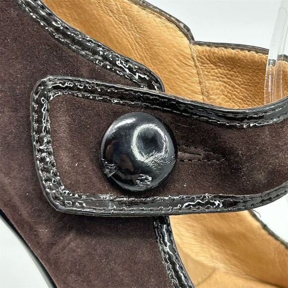 Sofft Mary Jane Chocolate Brown Suede Block Heel Pumps Size 7.5 Women's Casual - Picture 2 of 13